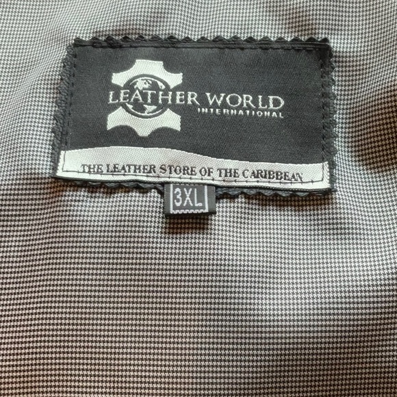 LEATHER WORLD Lamb Leather Black Bomber Jacket sz 3XL - Picture 12 of 14